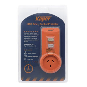 Kaper RCD Safety Socket Protector Orange - ABCD Clean Kaper RCD Safety Socket Protector Orange